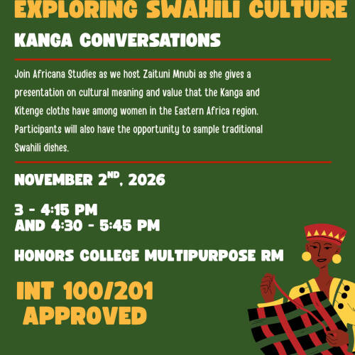 Flyer advertising the Swahili Culture event